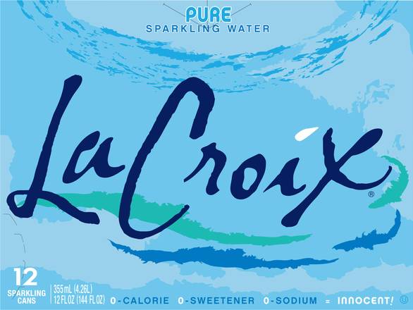 Lacroix Pure Sparkling Water (12 pack, 12 fl oz)