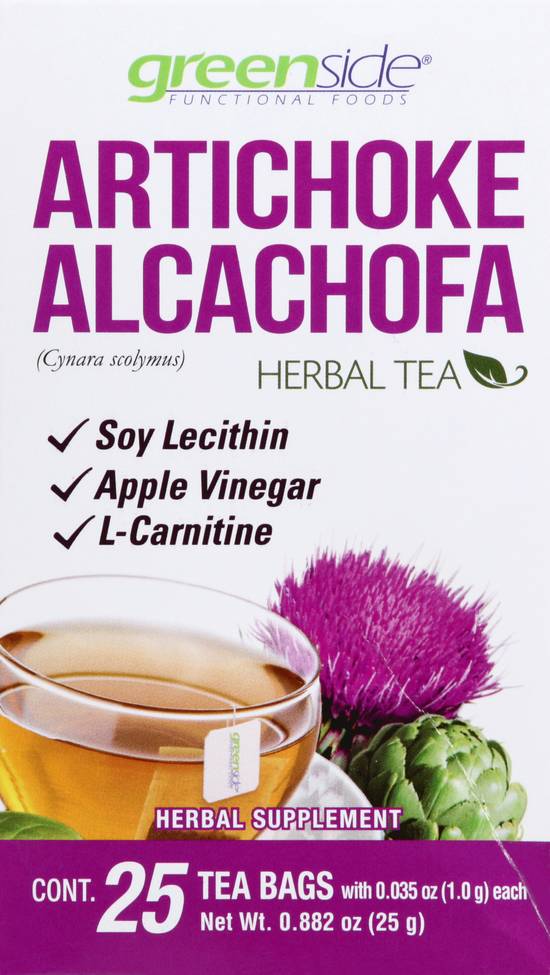 Green Side Artichoke Alcachofa Herbal Tea Bags (25 ct, 1.0g)