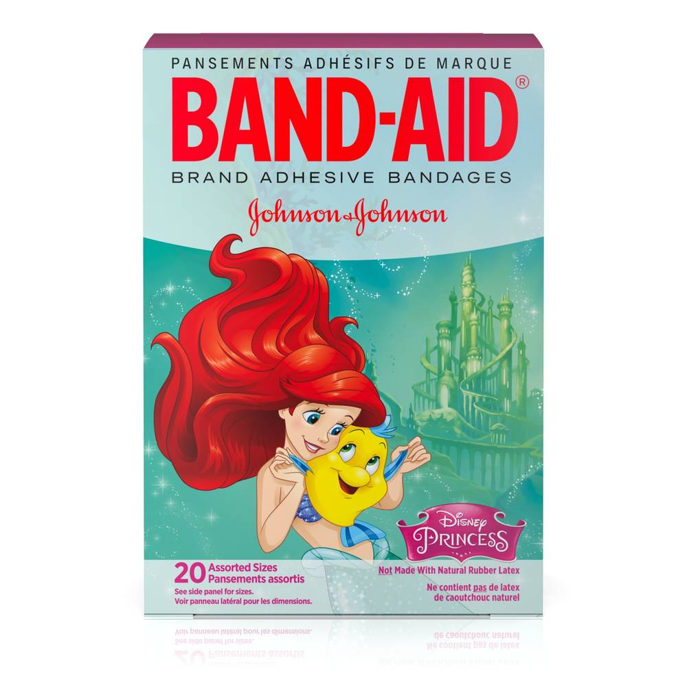 Band-Aid Brand Disney Princess Adhesive Bandages, Assorted, 20 Ct