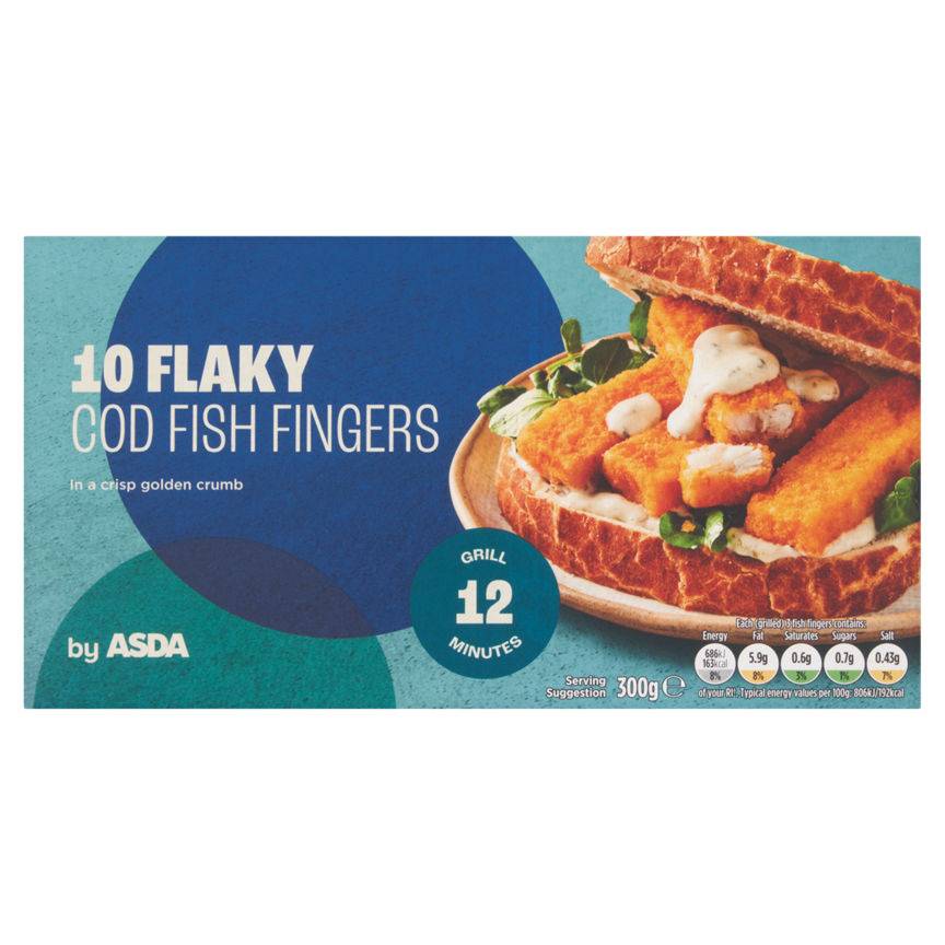 ASDA Flaky Cod Fish Fingers (10 pack)