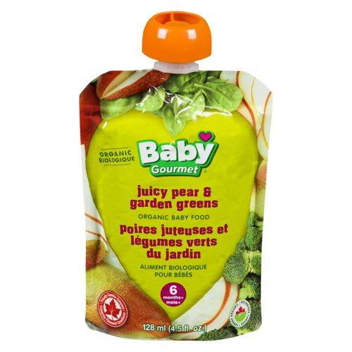 Baby gourmet poire juteuse et légumes verts pour 6 months+