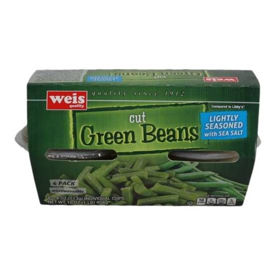 Weis Quality Cut Green Beans 4 Count Vegtable Cup