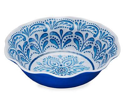 Medallion Melamine Serving Bowl (blue)