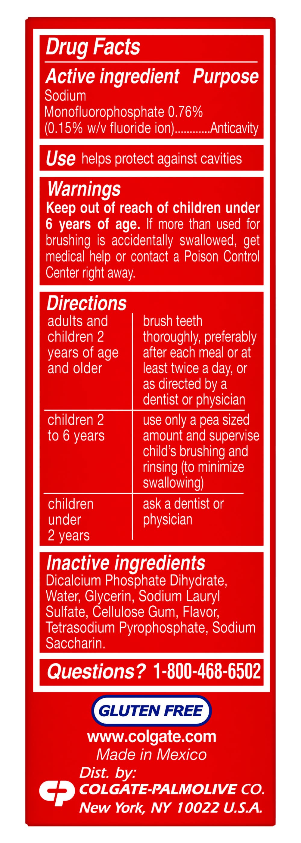 Toothpaste Colgate Ingredients