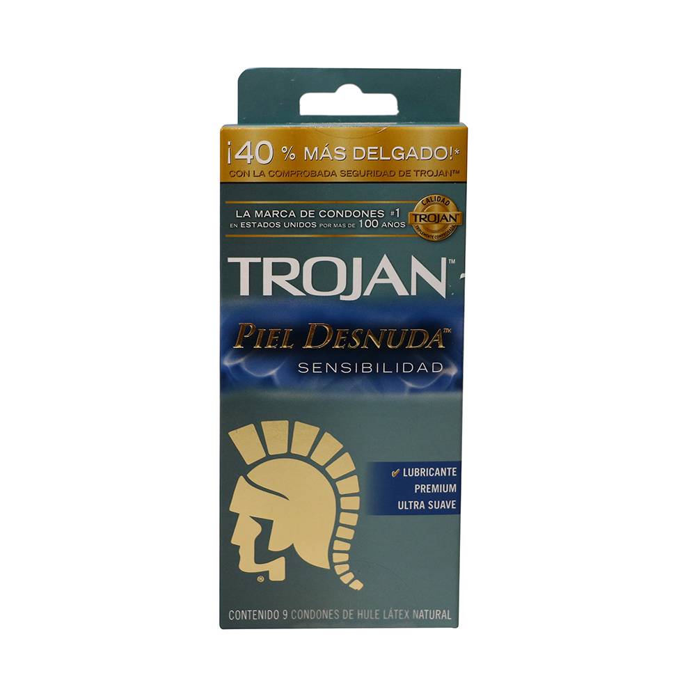 Trojan condones piel desnuda (9 un)