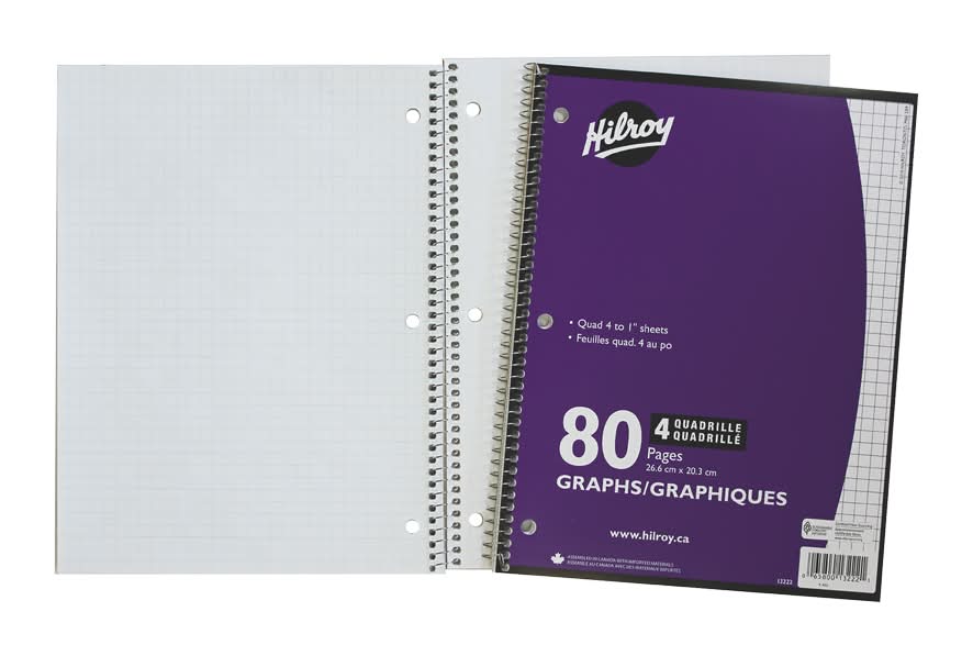 Hilroy Cahier Graphique Quad.4 - Hilroy Graphs Book Quad.