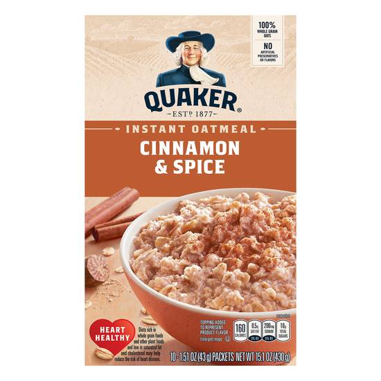 Quaker Cinnamon & Spice Instant Oatmeal