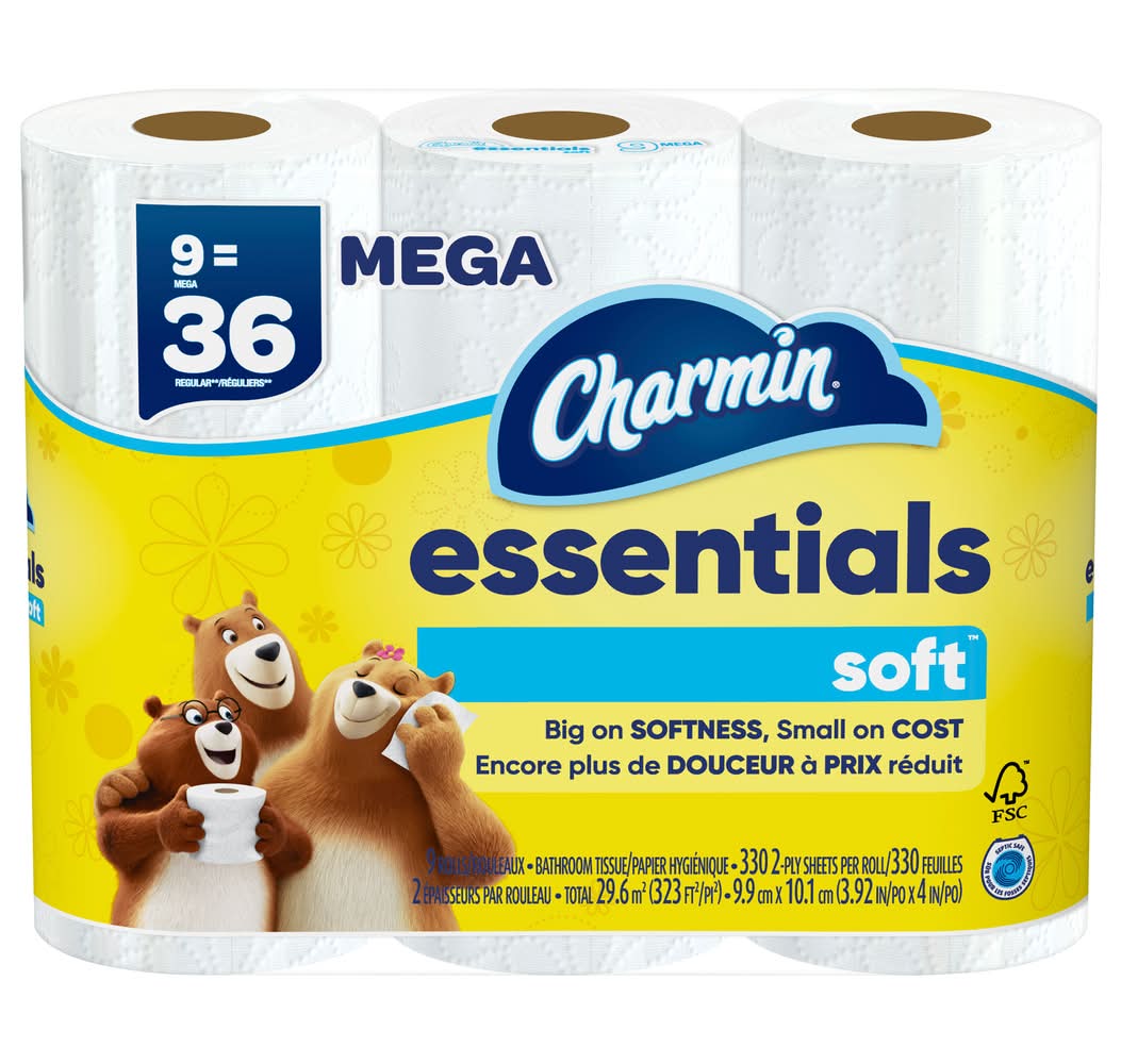 Charmin Essentials Soft Toilet Paper (9 ct)