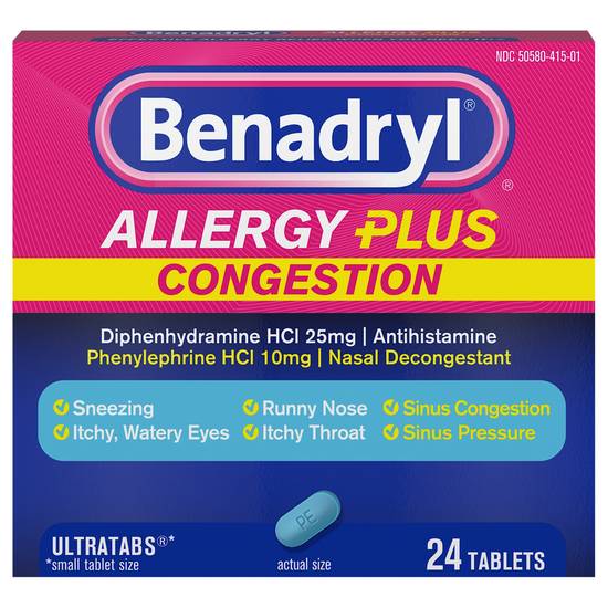 Benadryl Allergy Plus Congestion Tablets