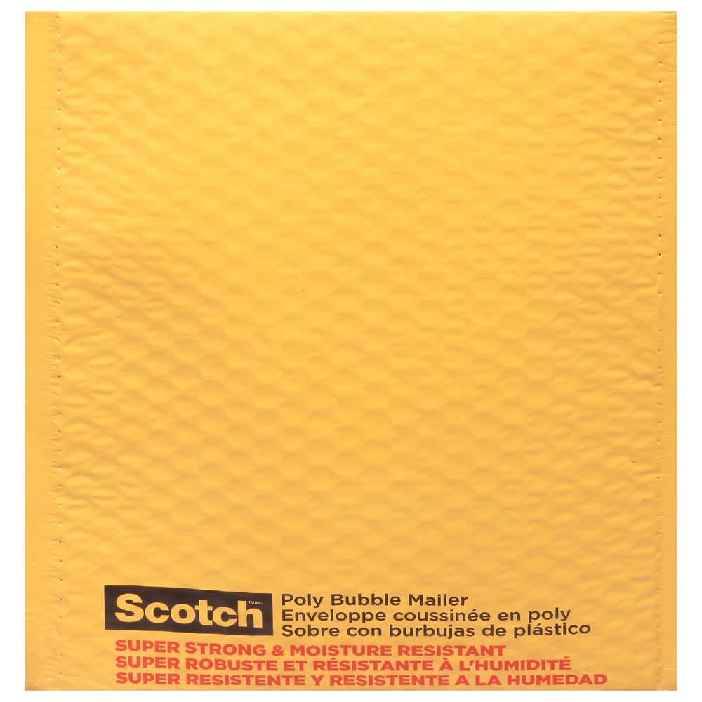 Scotch Poly Bubble Mailer, 2, Yellow