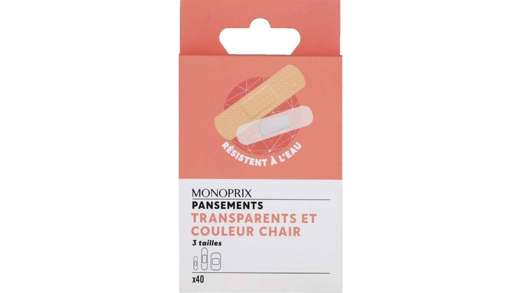 Monoprix - Pansements chair et transparents résistant à l'eau (40)