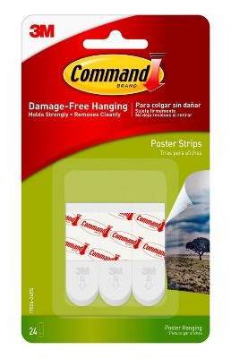 3M Command White Poster Hanging Strips (24 ct)