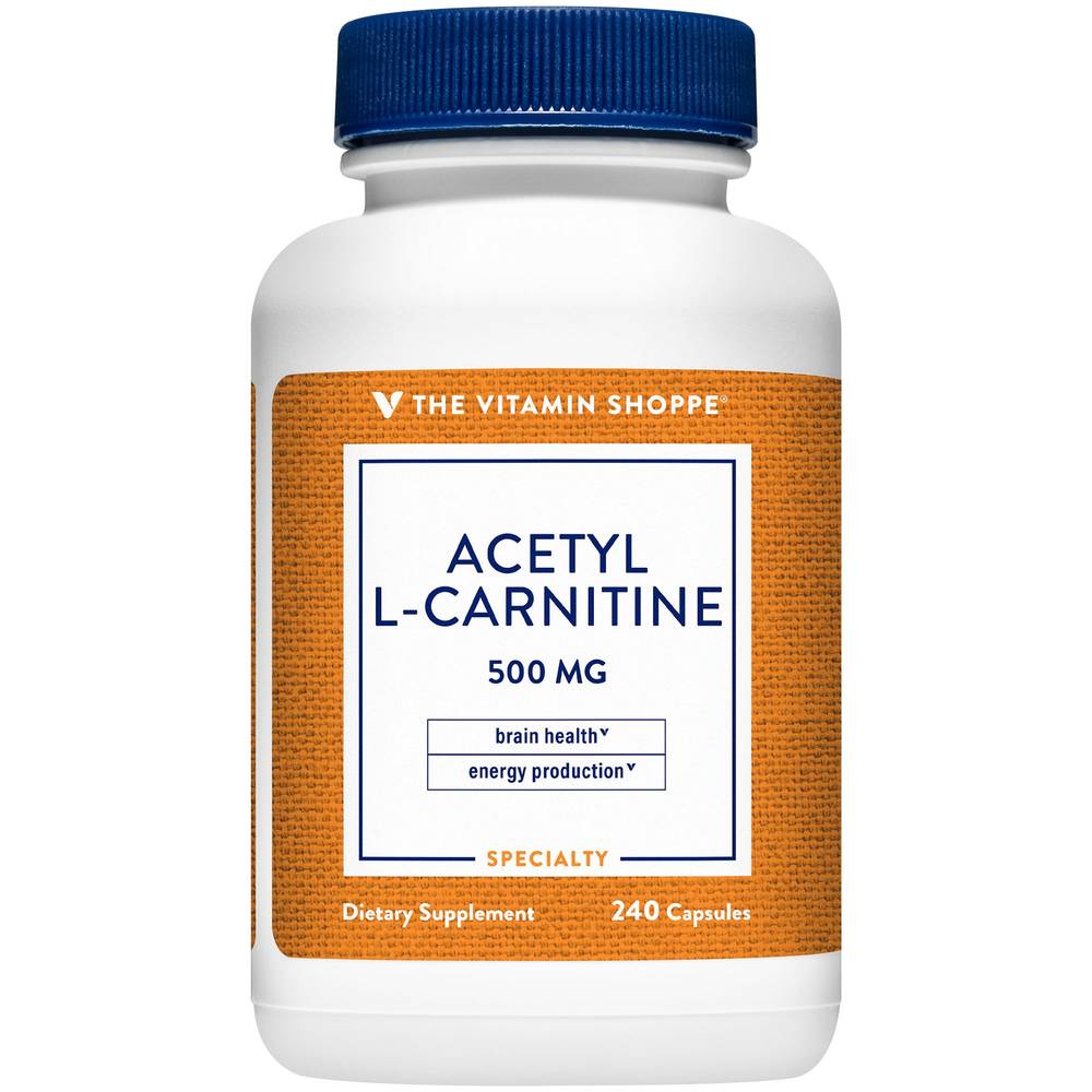 Acetyl-L-Carnitine - Supports Energy Production & Brain Health - 500 Mg (240 Capsules)
