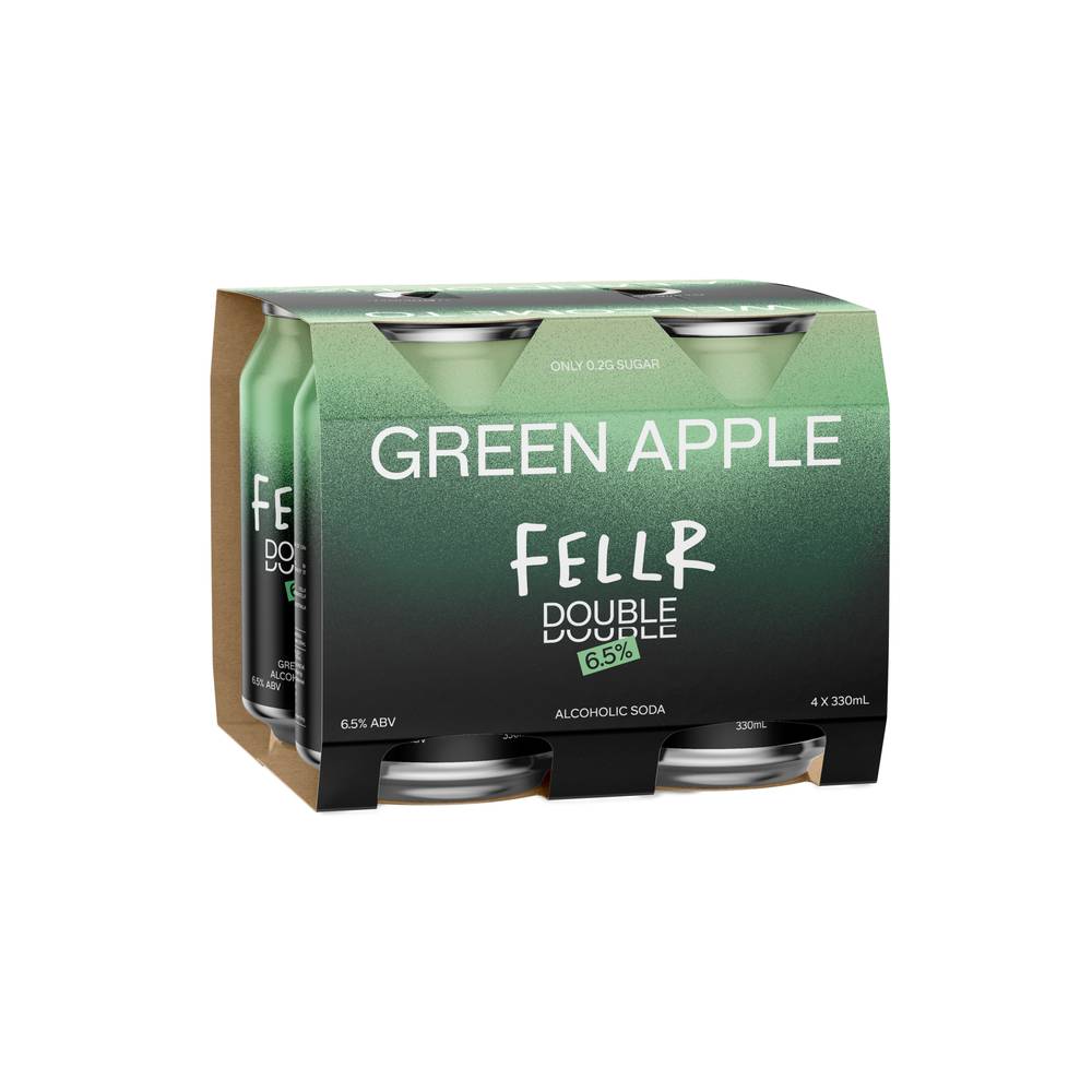 Fellr Double Green Apple Can 330mL X 4 pack