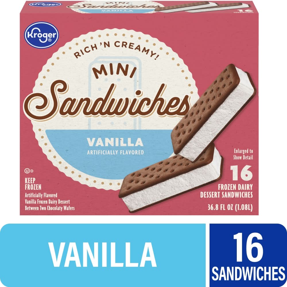 Kroger® Vanilla Mini Frozen Dairy Dessert Sandwiches