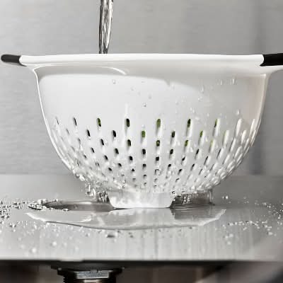 OXO Softworks Colander With Plastic Dishwasher Strainer, White-Black
