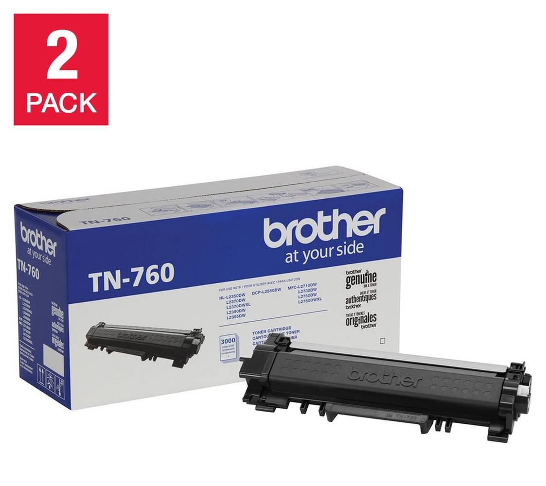 Brother - Ensemble De 2 Cartouches D’Encre En Poudre À Haut Rendement Tn-760-K / Brother Tn-760-K High-Yield Toner Cartridge, 2-Pack