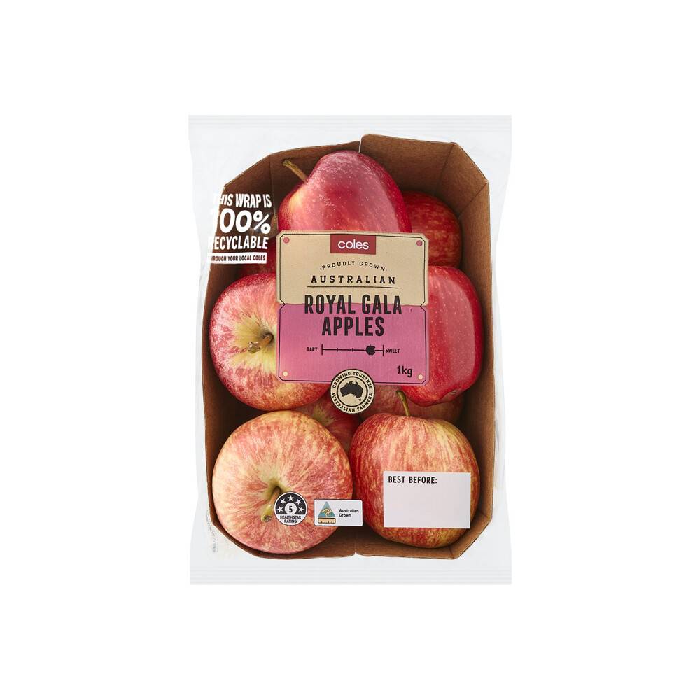 Coles Royal Gala Apples 1Kg 1 each