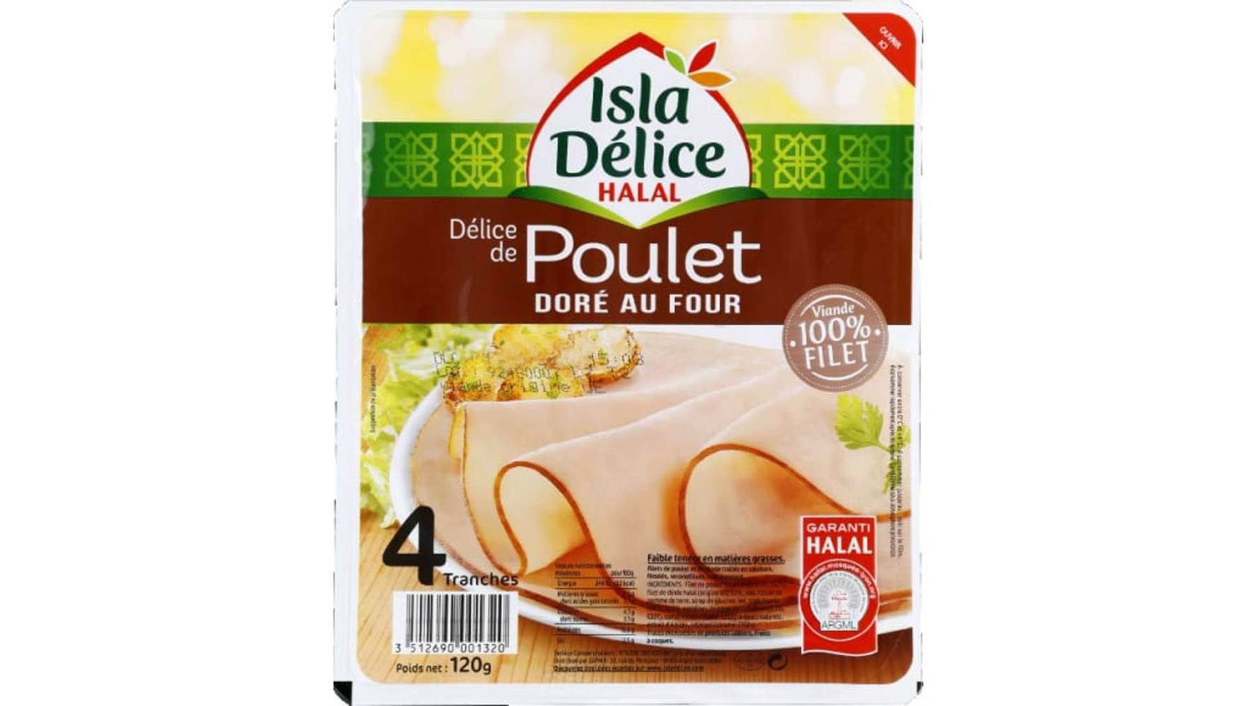 Isla Délice - Blanc de poulet doré au four halal (4 pièces)