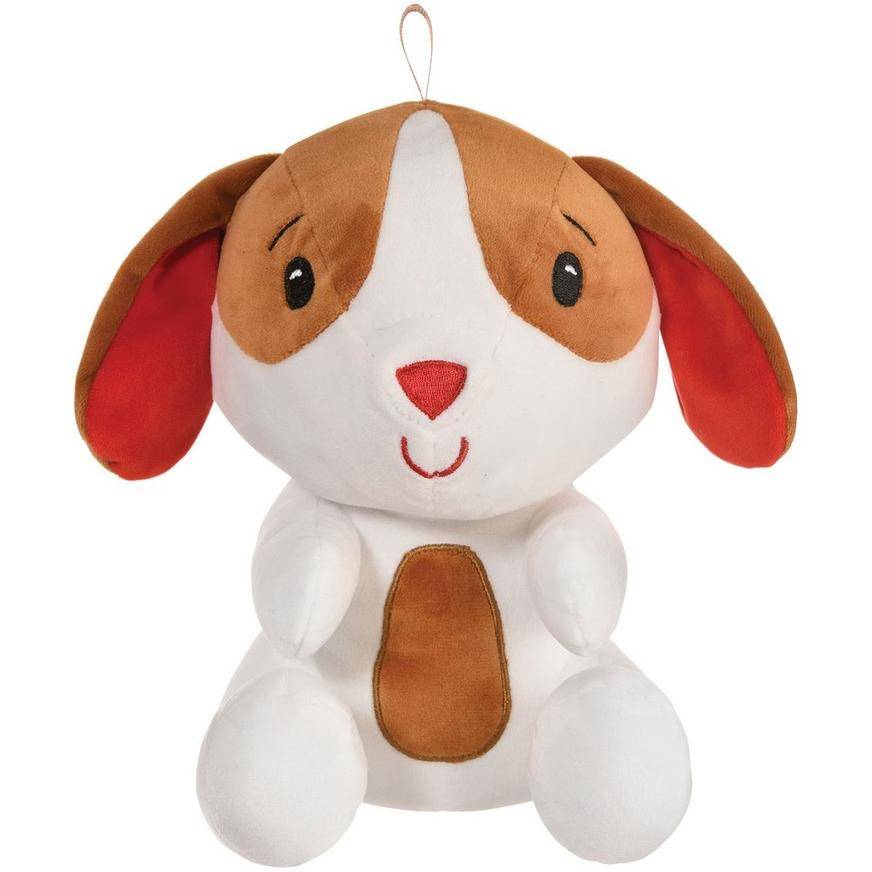 White Brown Plush Puppy Balloon Weight, 5.9oz