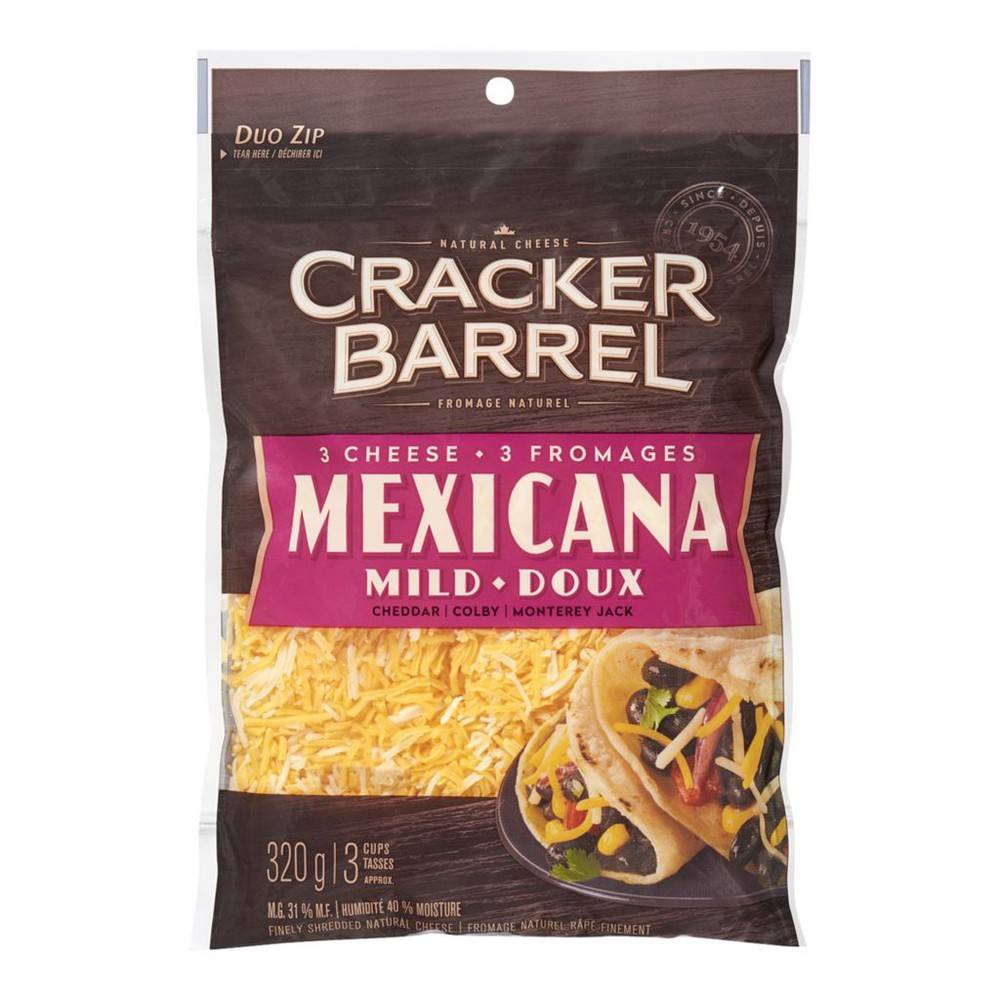 Cracker barrel mexicana 3 fromages (320 g) - mild 3 cheese mexicana blend (320 g)
