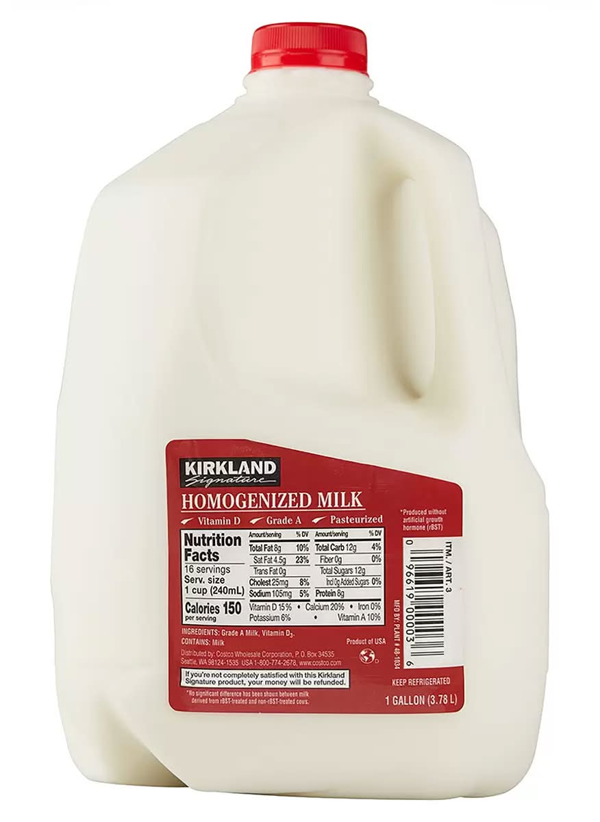 Kirkland Signature · Leche entera pasteurizada (3,78 L)
