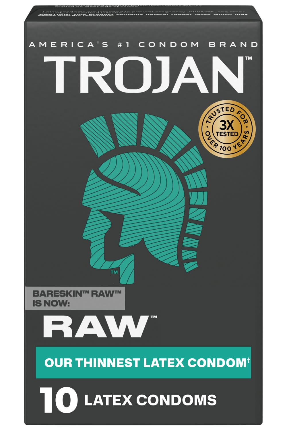 Trojan Bareskin Raw Lubricated Latex Condoms (10 ct)