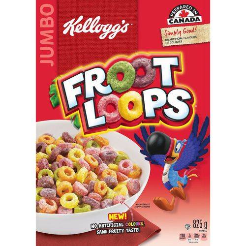 Kellogg's céréales froot loops, format géant (825 g) - froot loops cereal, jumbo size (825 g)