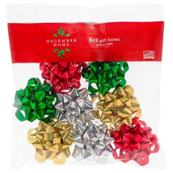 December Home 8ct Mini Gift Bows, Traditional