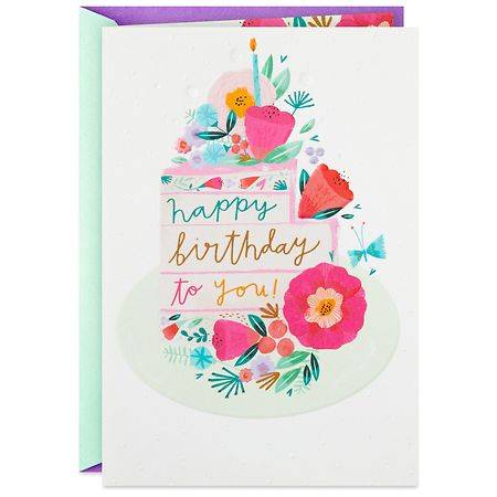 Hallmark Birthday Card From All of Us (So Grateful for You Flowers and Cake) E73 - 1.0 ea