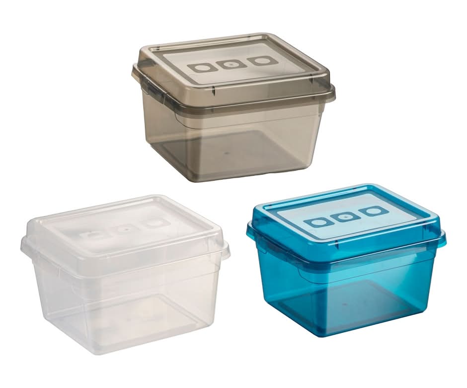 Rectangular Translucent Plastic Storage Containers with Lids, 7x6.25x4-in