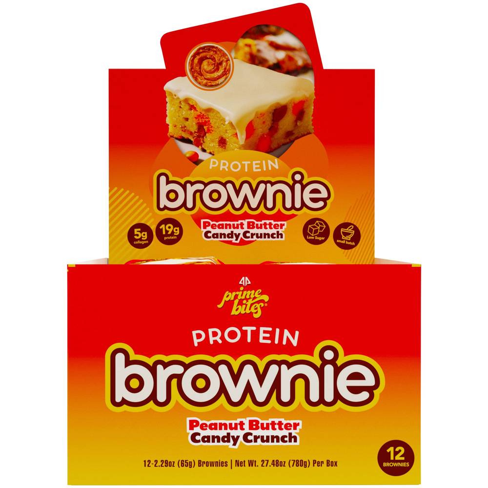 Alpha Prime Supplements Protein Brownies Peanut Butter Candy Crunch (2.29 oz, 12 ct)