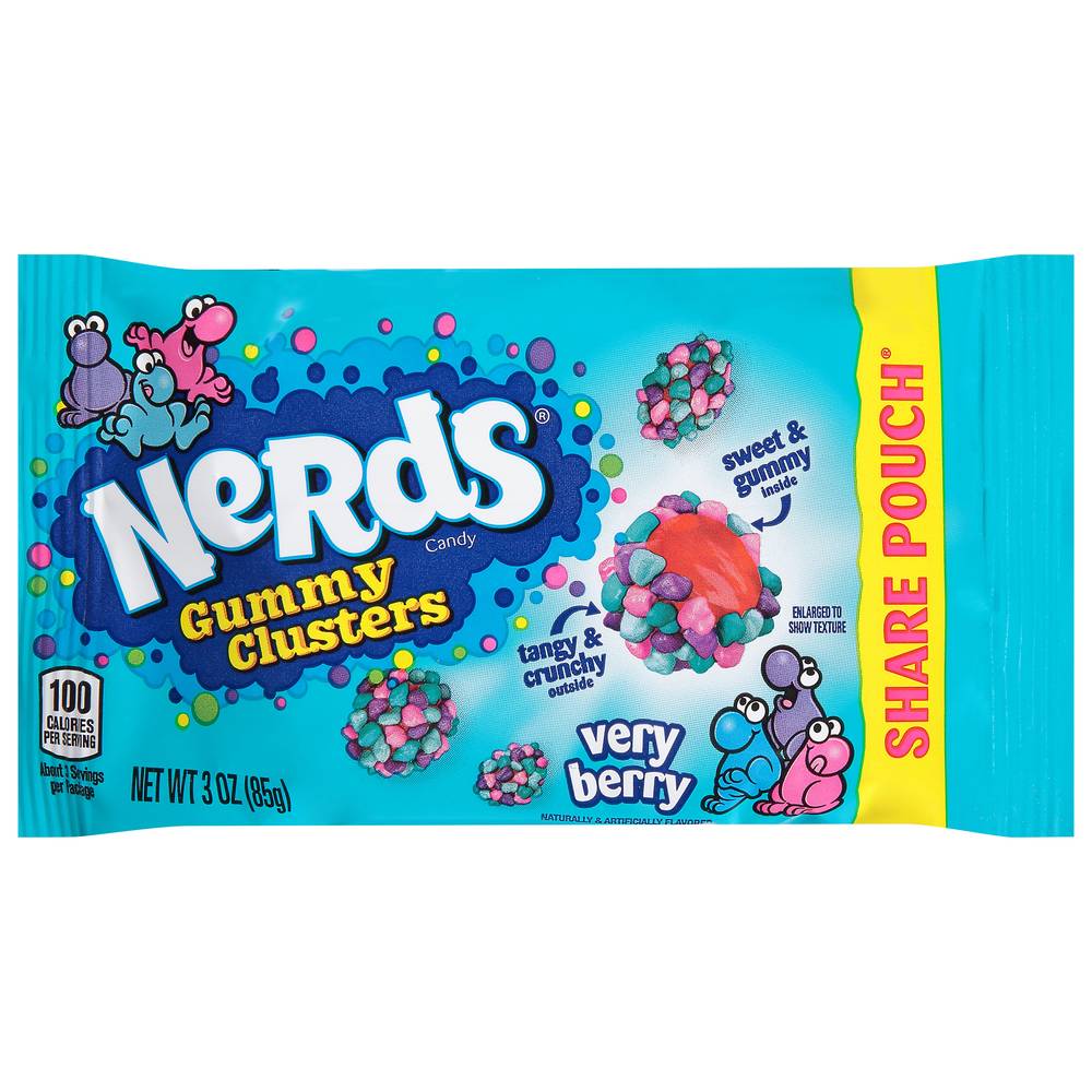Nerds Share Pouch Gummy Clusters Candy (very berry)