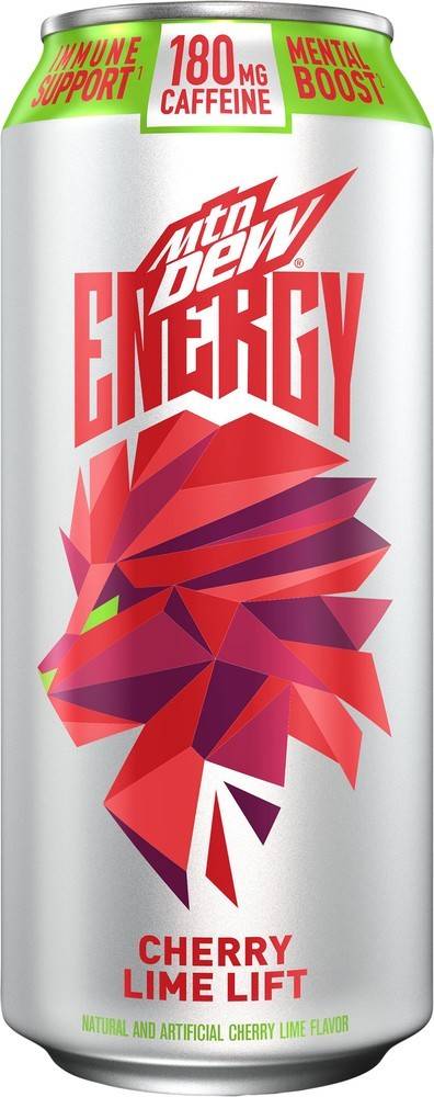 Order Mountain Dew Energy Drink Cherry Lime Lift (16 oz) food online from Rite Aid store, Shawnee on bringmethat.com