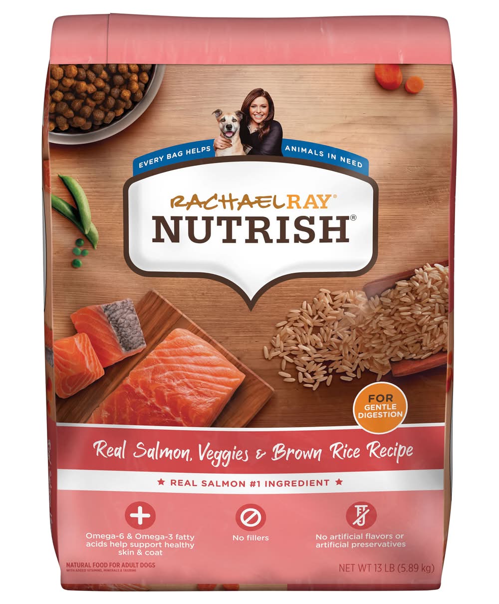 Nutrish Dry Dog Food, Real Salmon Veggies & Brown Rice Recipe, Adult (13 lbs)