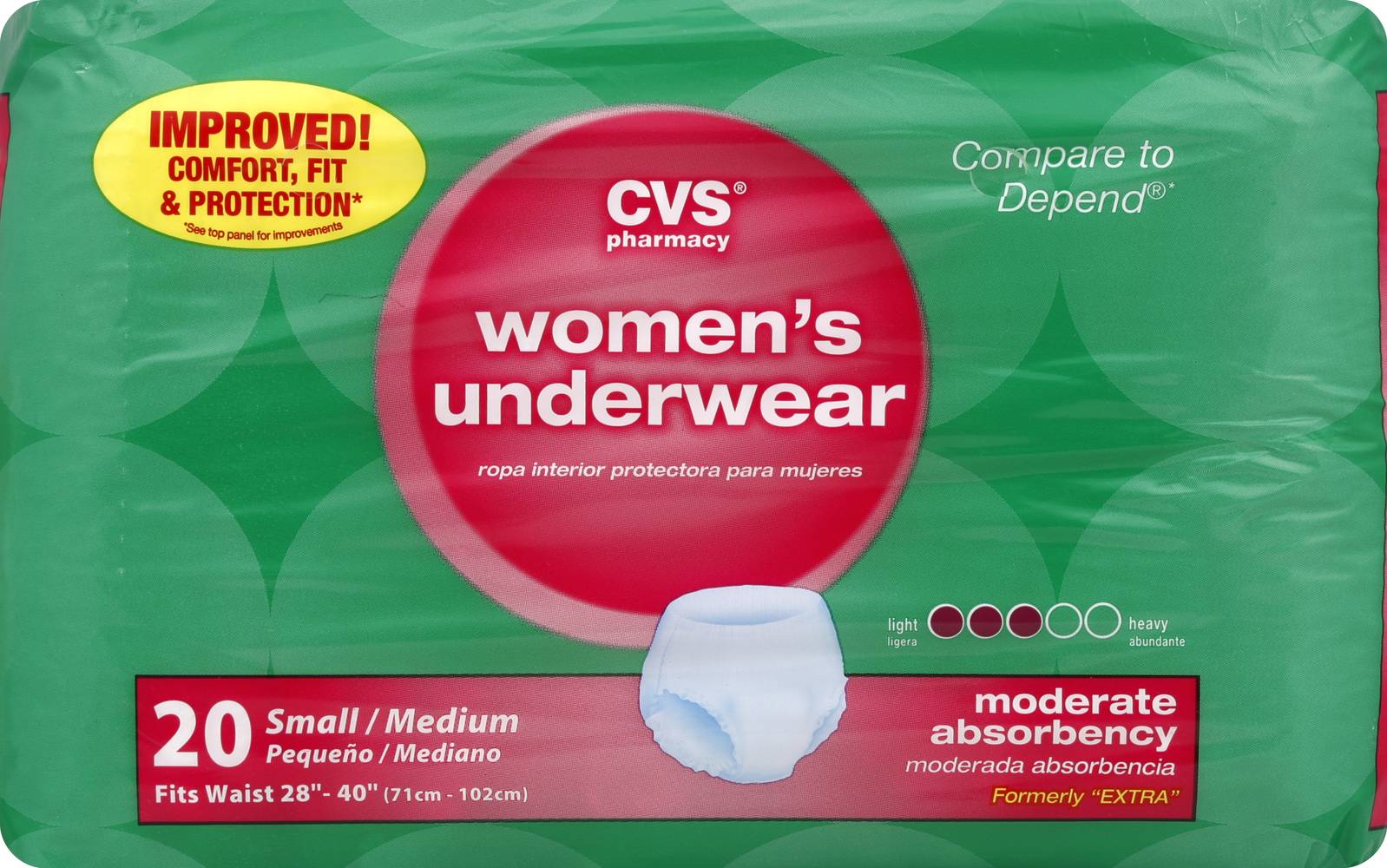 CVS Pharmacy Women's Underwear, Small/Medium (20 ct)