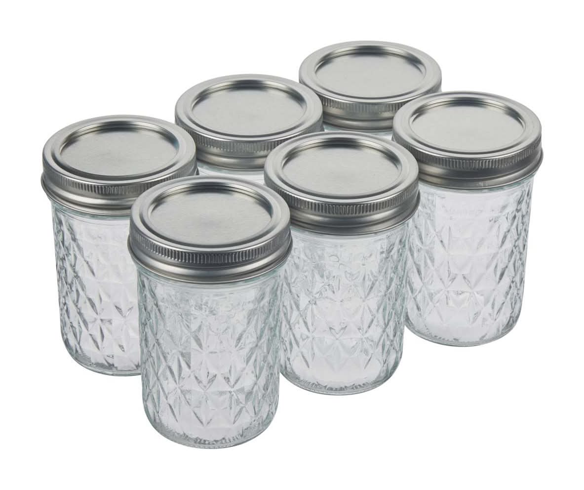 True Living Clear Glass Jelly Jars 8 Fl Oz 6 Ct
