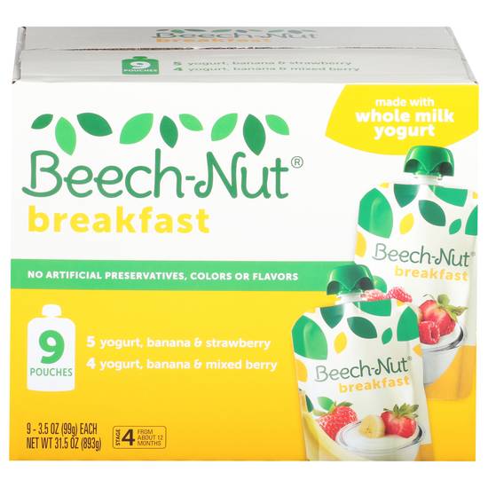 Beech-Nut Stage 4 Breakfast Pouch Variety pack (9 ct)