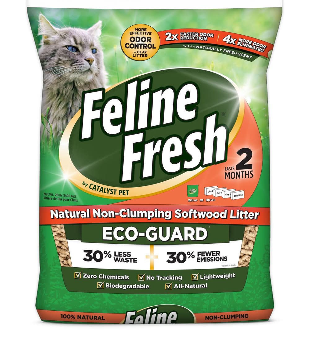 Feline Fresh Natural Softwood Non-Clumping Pellet Cat Litter, 20 lb