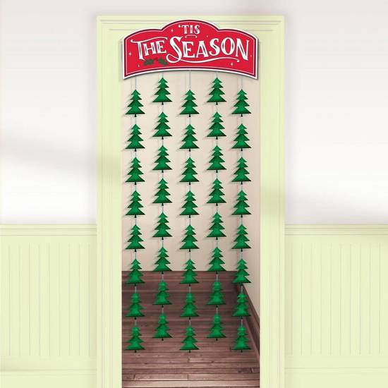 Tis the Season Cardstock Foil Doorway Curtain, 39in x 77in