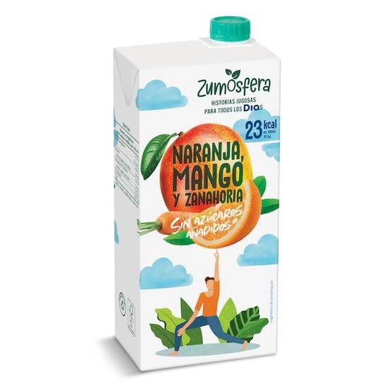 Zumo Naranja, Mango y Zanahoria sin Azúcar Añadido Zumosfera Brik (1 l)