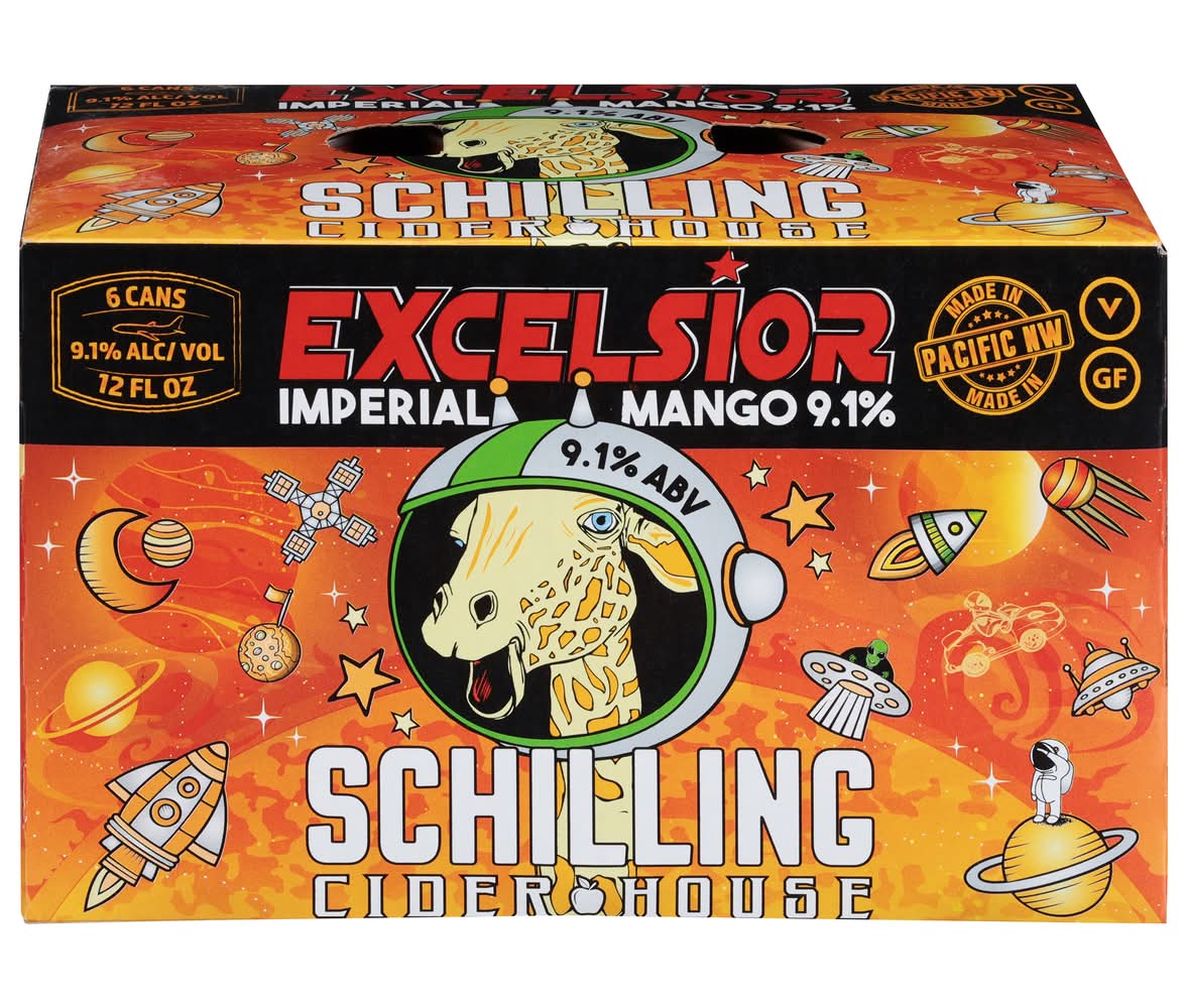 Excelsior Imperial Schilling Hard Cider, Mango (6 x 12 fl oz)