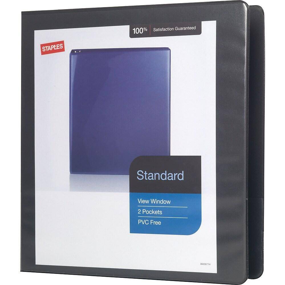 Staples Standard View Binder Black