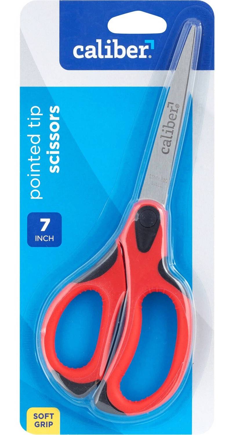 Caliber Soft Handle Scissors, Assorted Colors, 7 In