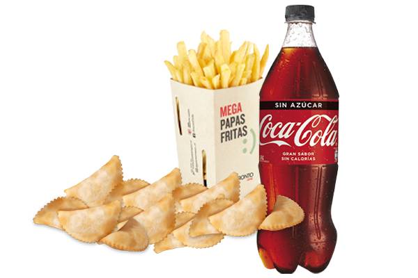 15 empanadas + Mega papas + Bebida 1,5Lt