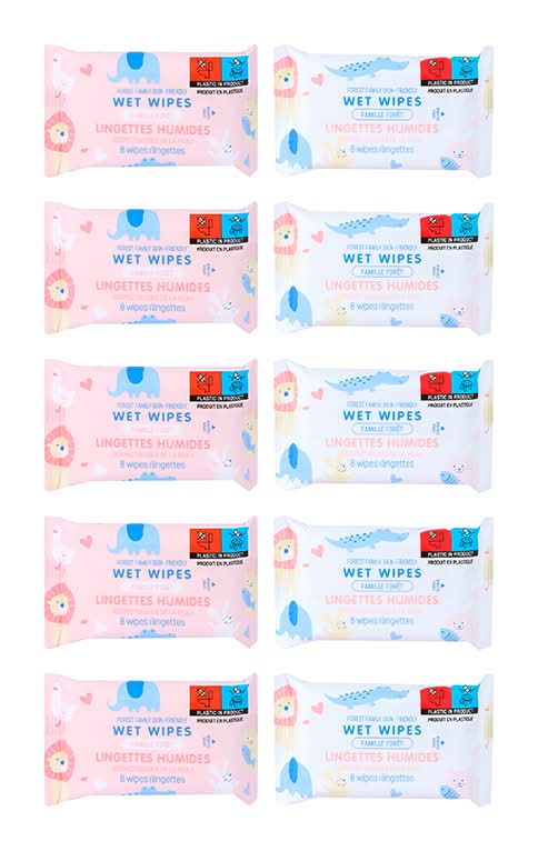 Miniso pack toallitas humedas (10 un) (14x13 cm)