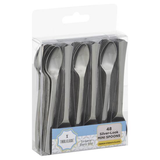 Tableluxe Silver-Look Mini Spoons (48 ct)