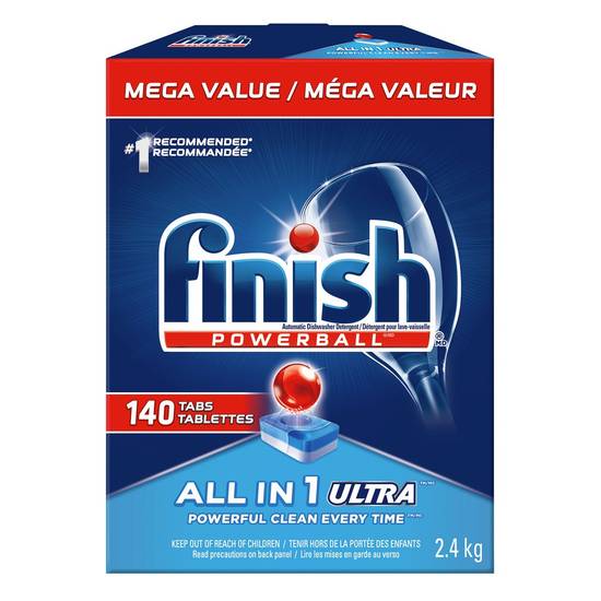 Finish · Finish Powerball  Boite de détergent à vaisselle de 2,4 kg - Powerball dishwasher detergent (140 units)