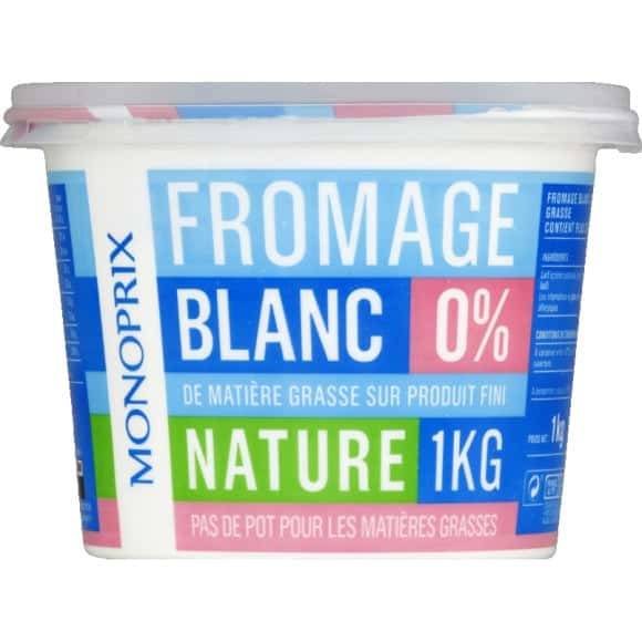 Monoprix Fromage Blanc 0% Mg Nature Le Pot De 1 Kg