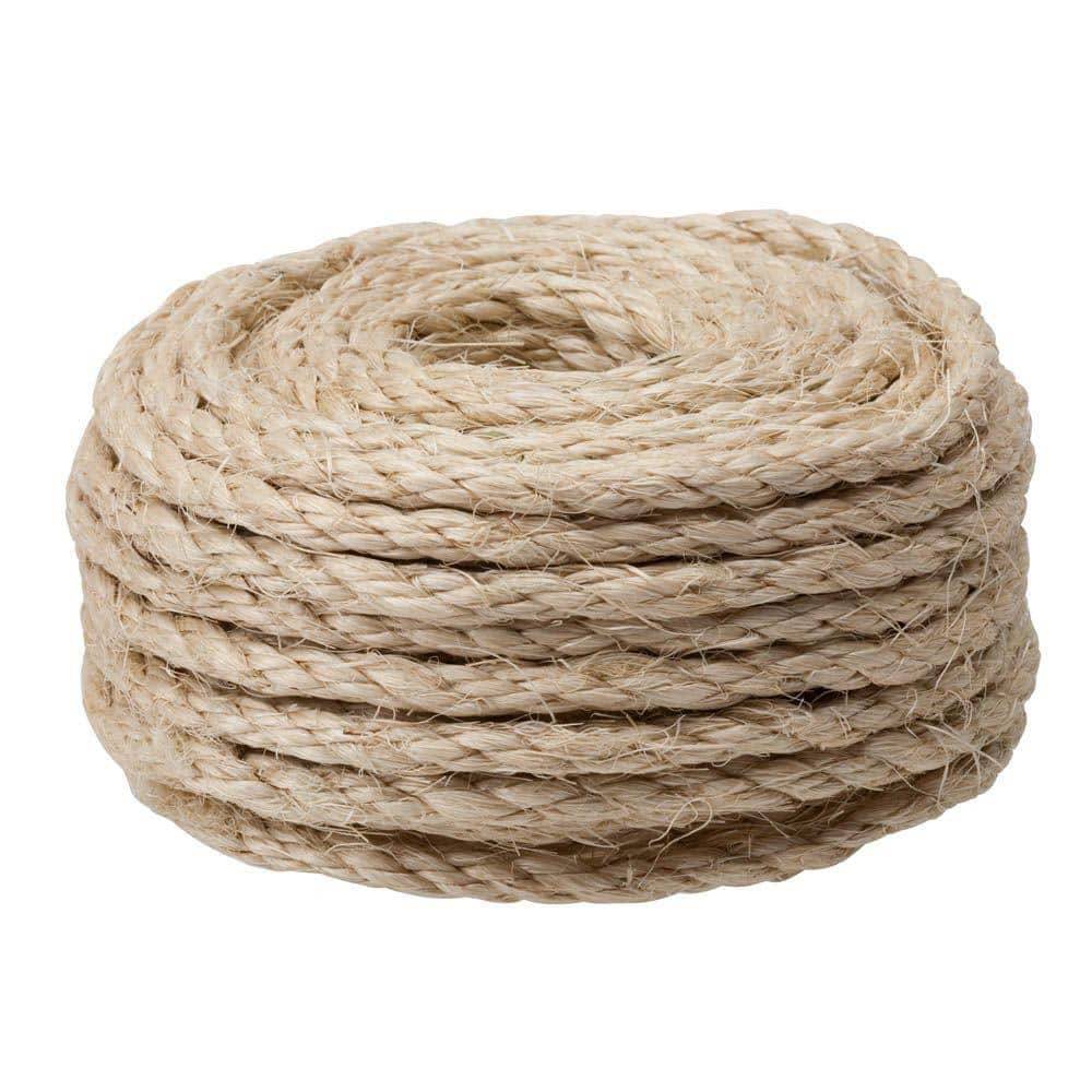 Everbilt T Sisal Rope Natural, 3/8 in. x 50 ft, Light Gray